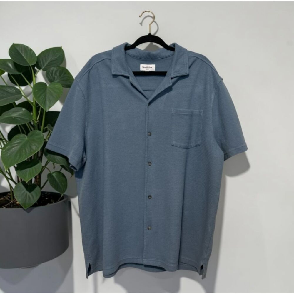 Goodfellow & Co Men’s XL Blue Short Sleeve Button-Up Shirt Chest Pocket